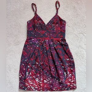 BCBGMaxAzria 100% Silk Abstract Print Cocktail Dress – Size 12